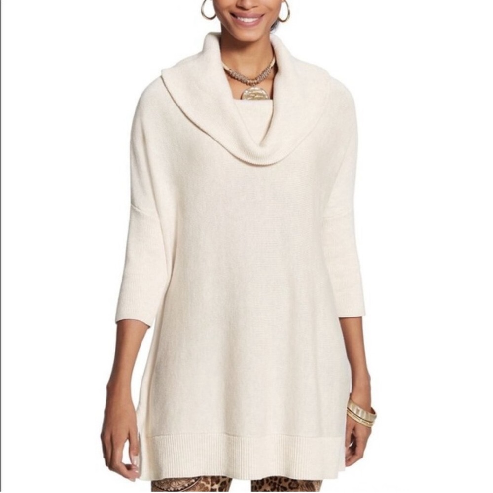 Chico’s Cowl Neck Dolman Sleeve Pullover Sweater